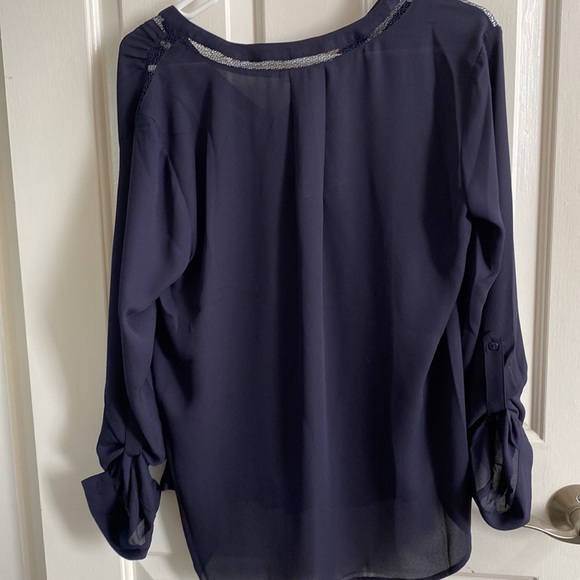 Heartloom navy blouse size medium. NWT - Picture 2 of 8